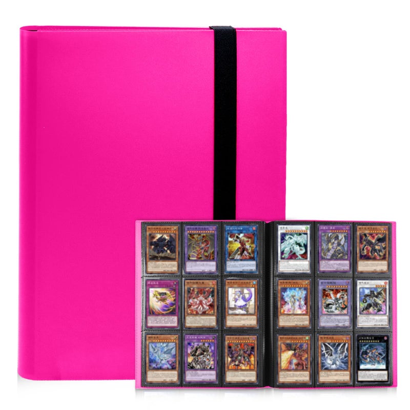 KIOEEE Pink Card Binder 9 Pocket, PP Cover Trading Card Binder for 360 Cards, Sturdy Card Collection Album, Card Holder Folders for MTG, TCG, Game Cards & Sports Cards - Image 1